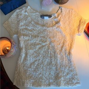 Stellah Ivory Textured Blouse
